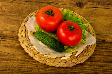 Cucumbers and tomatoes