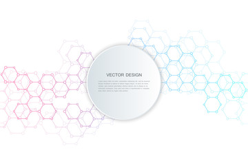 Abstract hexagonal background. Medical, scientific or technological concept. Geometric polygonal graphics. vector illustration.