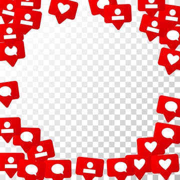 Notifications with Likes, Followers and Comments. Social Media Marketing.  