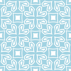 Navy blue and white geometric ornament. Seamless pattern