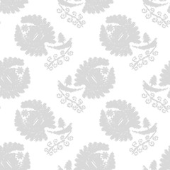 White flowers on a gray background. White  lace Texture. Seamless background.