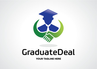 Graduate Deal Logo Template Design Vector, Emblem, Design Concept, Creative Symbol, Icon