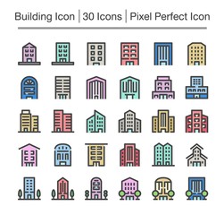 building line icon,editable stroke,pixel perfect icon