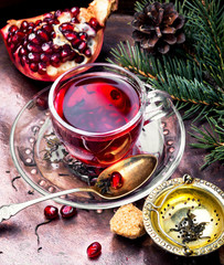 Warm pomegranate tea.