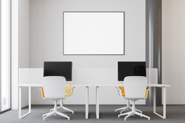 White modern open space office, poster