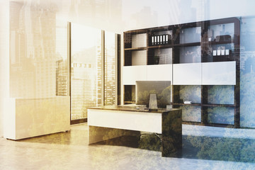 Modern CEO office corner toned