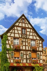 Fototapeta na wymiar Kaysersberg. Maisons à colombages, Haut Rhin, Alsace. Grand Est