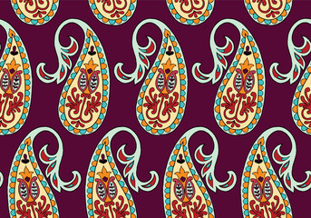 Vector seamless pattern for design template. Vintage ornate decor. Eastern style element. Luxury oriental decoration. Ornamental illustration for wallpaper, background, cover, textile.