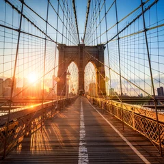 Fotobehang Brooklyn Bridge in New York City, VS © eyetronic