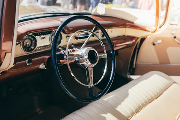 Interior of a classic car