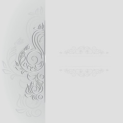 Banner decorated with spring ornament.  Design for a banner, a poster, a wedding card, an engagement invitation, a concert program with space for text. Frame with a spring motif.