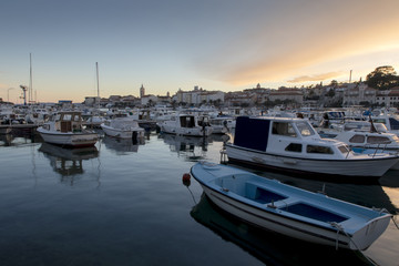 Fototapeta premium harbor of rab town on the island rab, croatia