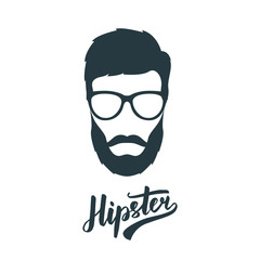 Hipster face with retro glasses. Hipster avatar. Vector illustration.