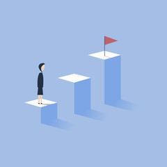 Obraz premium Koncepcja biznesowa celów, sukcesu, ilustracji wektorowych osiągnięcia. Zdjęcia stockowe royalty free.