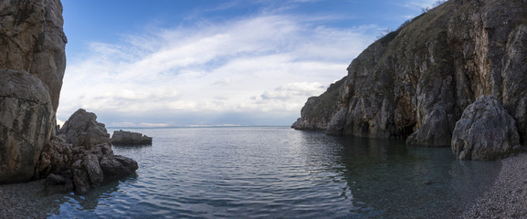 Fototapeta premium panorama beach in vrbnik on island krk, croatia