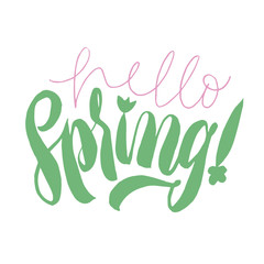 Fototapeta premium Hello welcome spring lettering