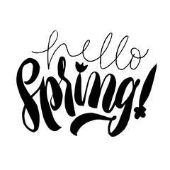 Hello welcome spring lettering