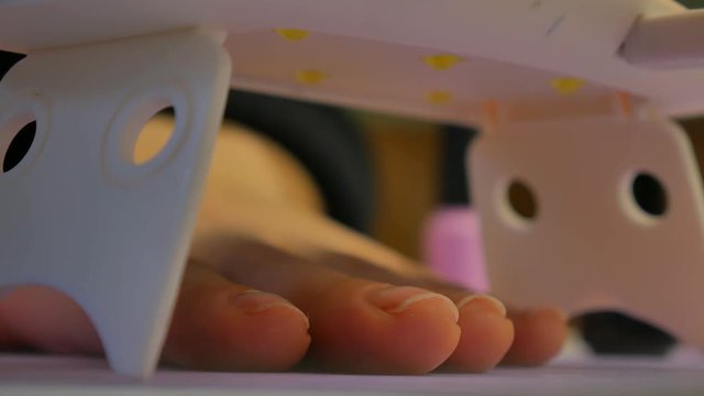 UV lamp gel polish manicure process in home conditions.
