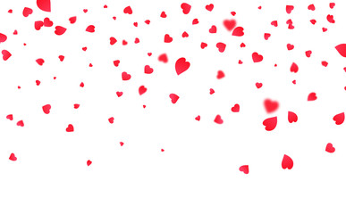 Heart confetti. Background for Valentines Day. Flying Valentine hearts