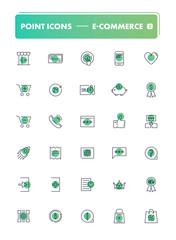 Set of 30 line icons. E-commerce 