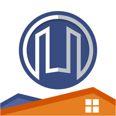Circle logo icon for business development of construction services, with the initial of the letter U