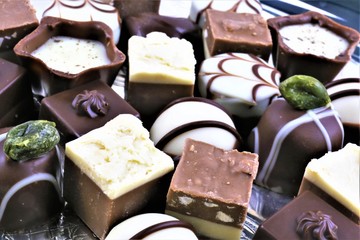 An concept Image of some chocolate pralines