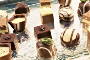 An concept Image of some chocolate pralines