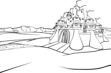 Cartoon Castle Scene Background