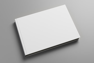 Fototapeta premium Pusta biała książka na szarym tle