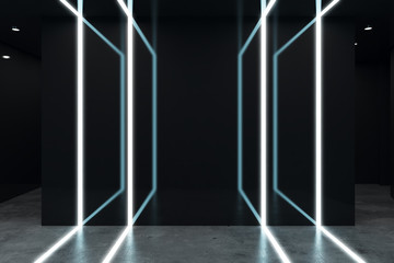 Modern black futuristic interior