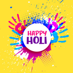 happy holi celebration poster banner vector design