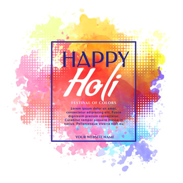 happy holi banner design invitation template