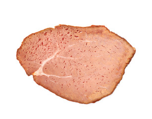 Sliced smoked ham meat isolated