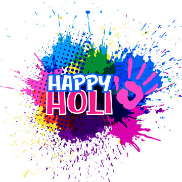 colorful splashes for happy holi festival