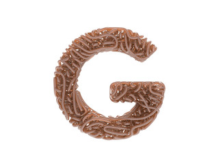 Abstract alphabet. Worms font. Letter G