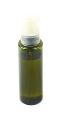 Green massage oil bottle isolated