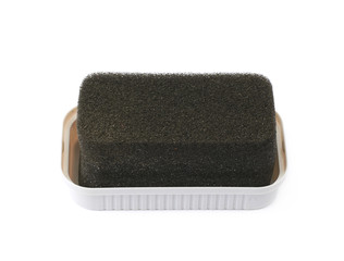 Black shoe shine sponge isolated