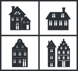 Black Silhouettes of Buildings Vector Illustration