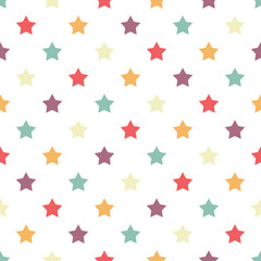 Fashionable geometric seamless pattern. Multicolored stars.