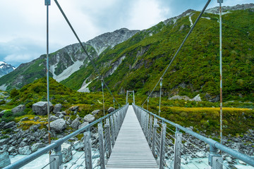 Fototapeta na wymiar Beautiful scene of Mt Cook and environment while trek on Hook Valley Track. New Zealand.