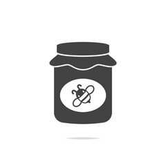 Honey jar icon vector transparent