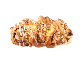 Obraz premium Sweet cinnamon pastry bun isolated
