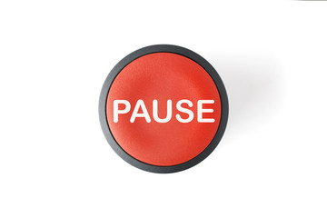 Cut Out of a Red Circular Pause Push Button