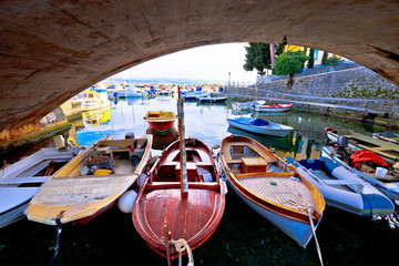 Fototapeta na wymiar Icici village bridge and harbor in Opatija riviera view