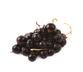 Pile of black currant berries isolated