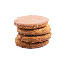 Chocolate oatmeal cookie isolated