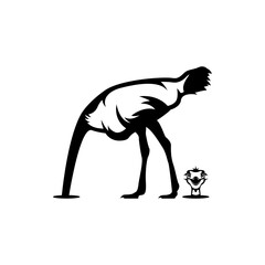 ostrich head in sand vector illustrations