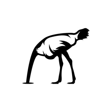 ostrich head in sand vector ilustrations