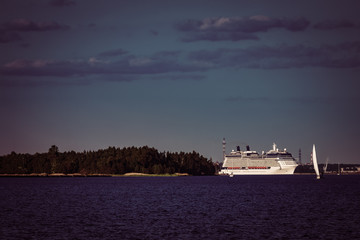 White giant cruise liner