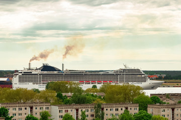 White passenger ship